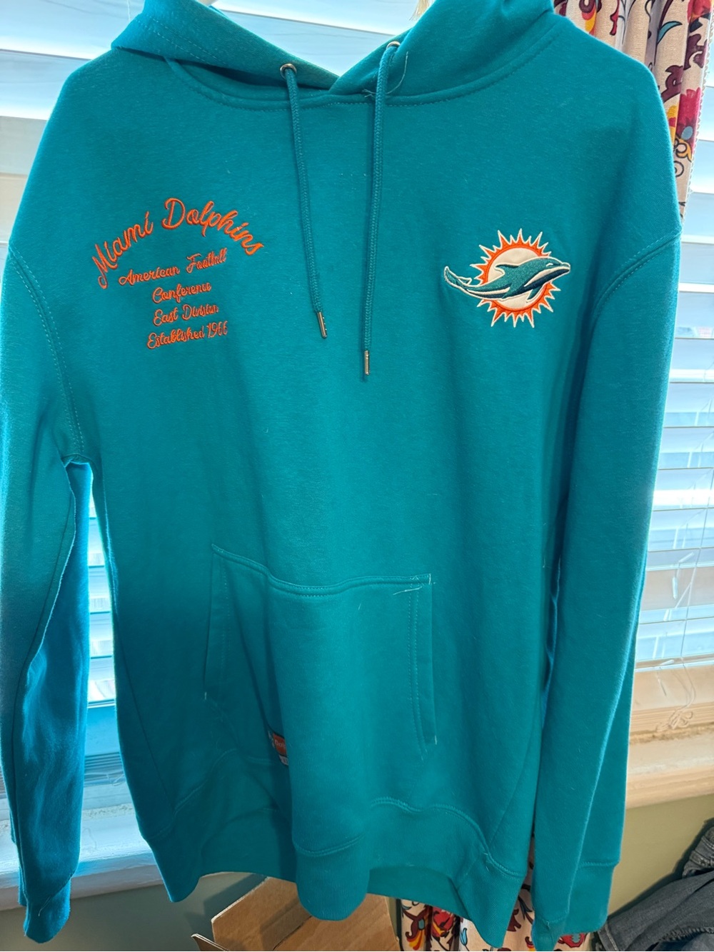 NFL Miami Dolphins Teal Crewneck Hoodie